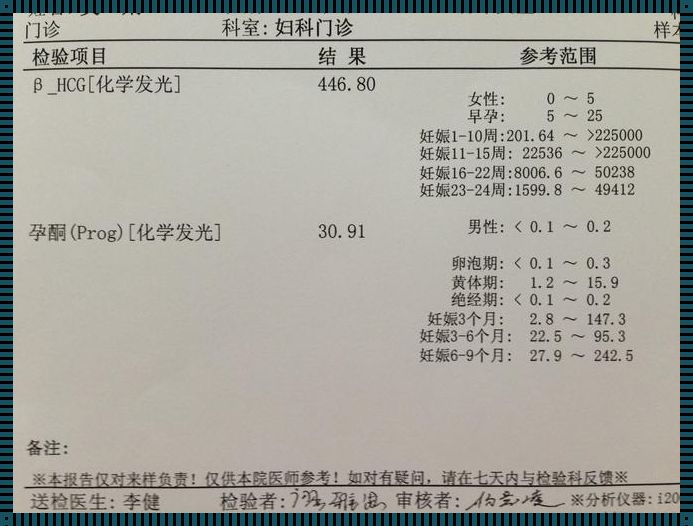 怎样看怀孕的验血报告