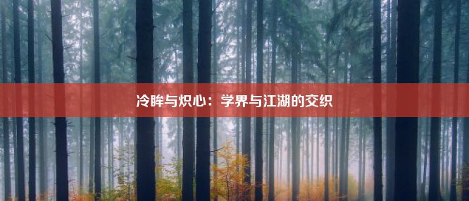 冷眸与炽心：学界与江湖的交织